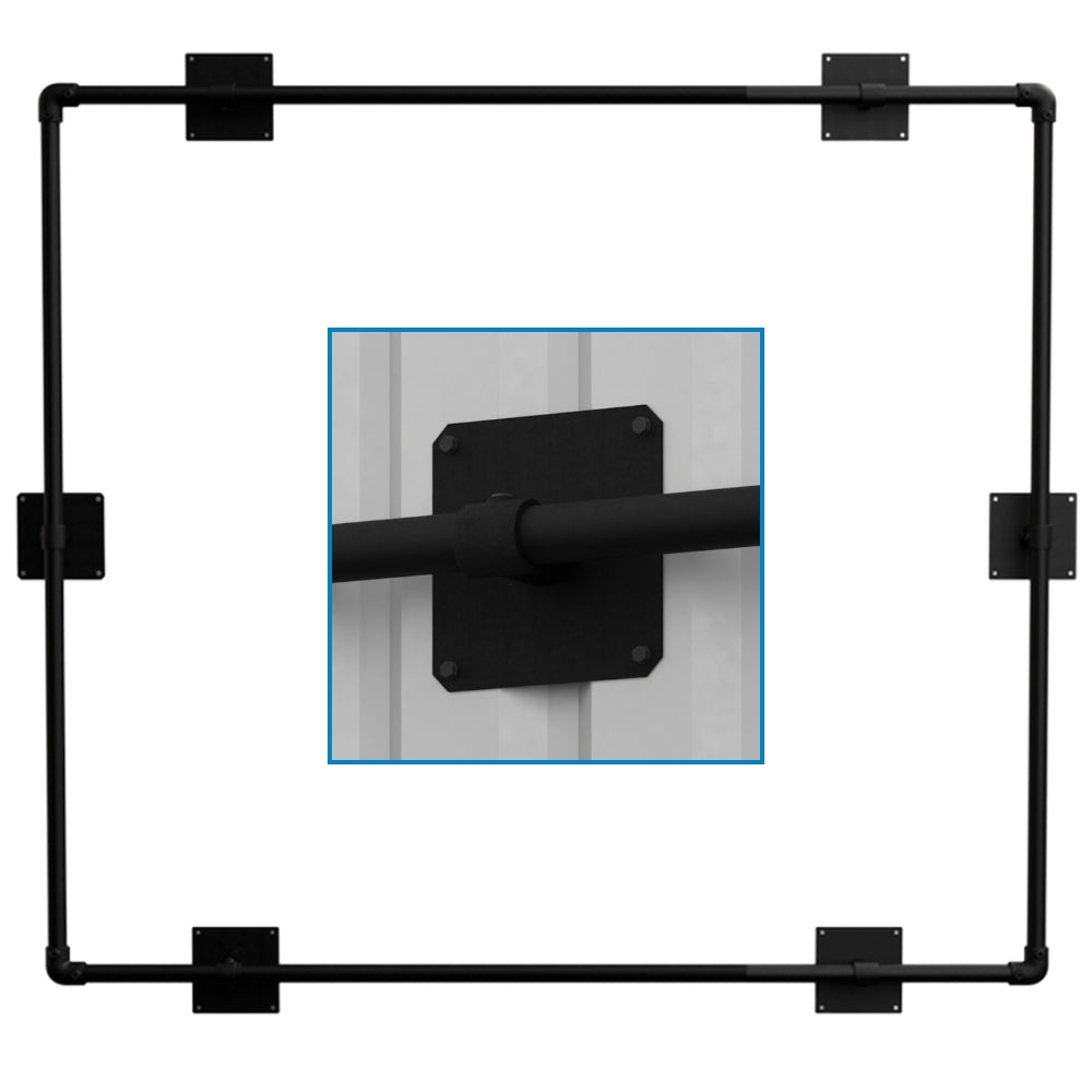 Schwarze Bannerrahmen Montageplatte für Trapezblech