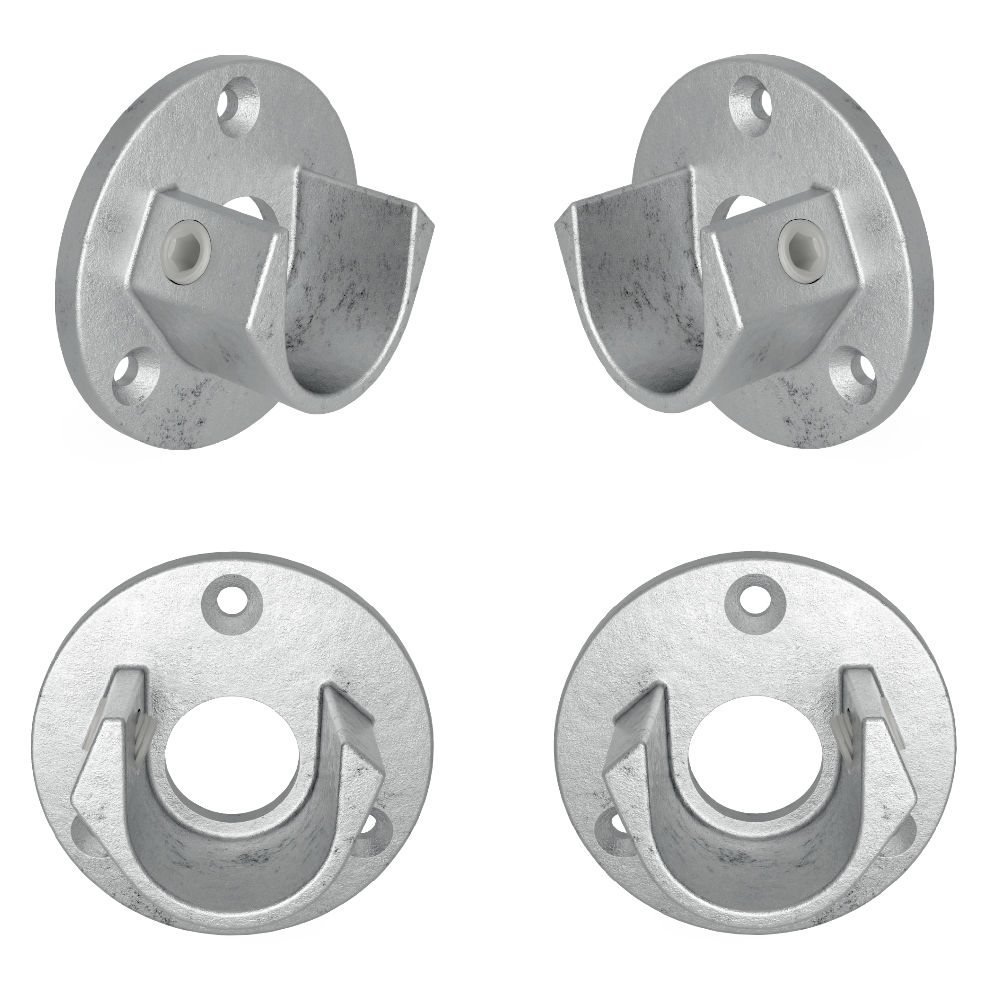 Rohrverbinder Stangenhalter (Set) 26,9 mm - Vorderansicht Rohrverbinder (Rohr-verbinder.de)