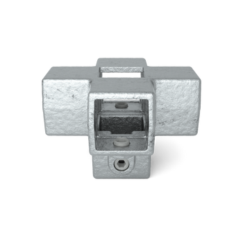 Kreuzstück für Stützrohr 40 mm quadratisch