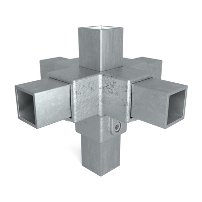 Kreuzstück für Stützrohr 40 mm quadratisch