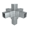 Kreuzstück für Stützrohr 40 mm quadratisch