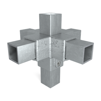 Kreuzstück für Stützrohr 40 mm quadratisch