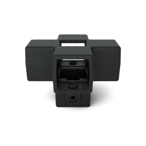 Kreuzstück für Stützrohr schwarz 40 mm quadratisch