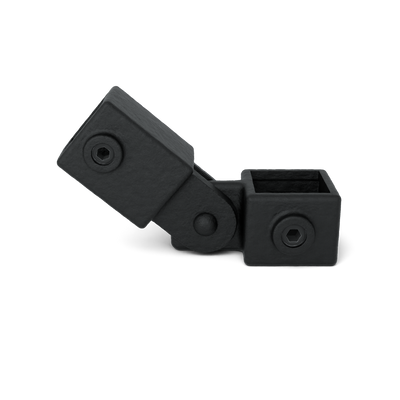 Gelenkstück einfach schwarz 40 mm quadratisch