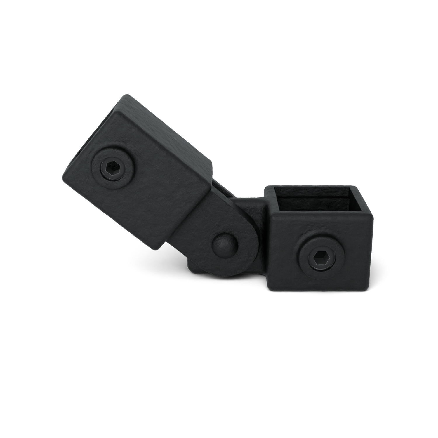 Gelenkstück einfach schwarz 40 mm quadratisch