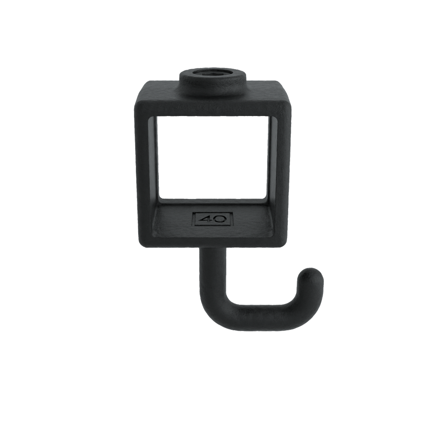 Kleiderhaken schwarz 40 mm quadratisch