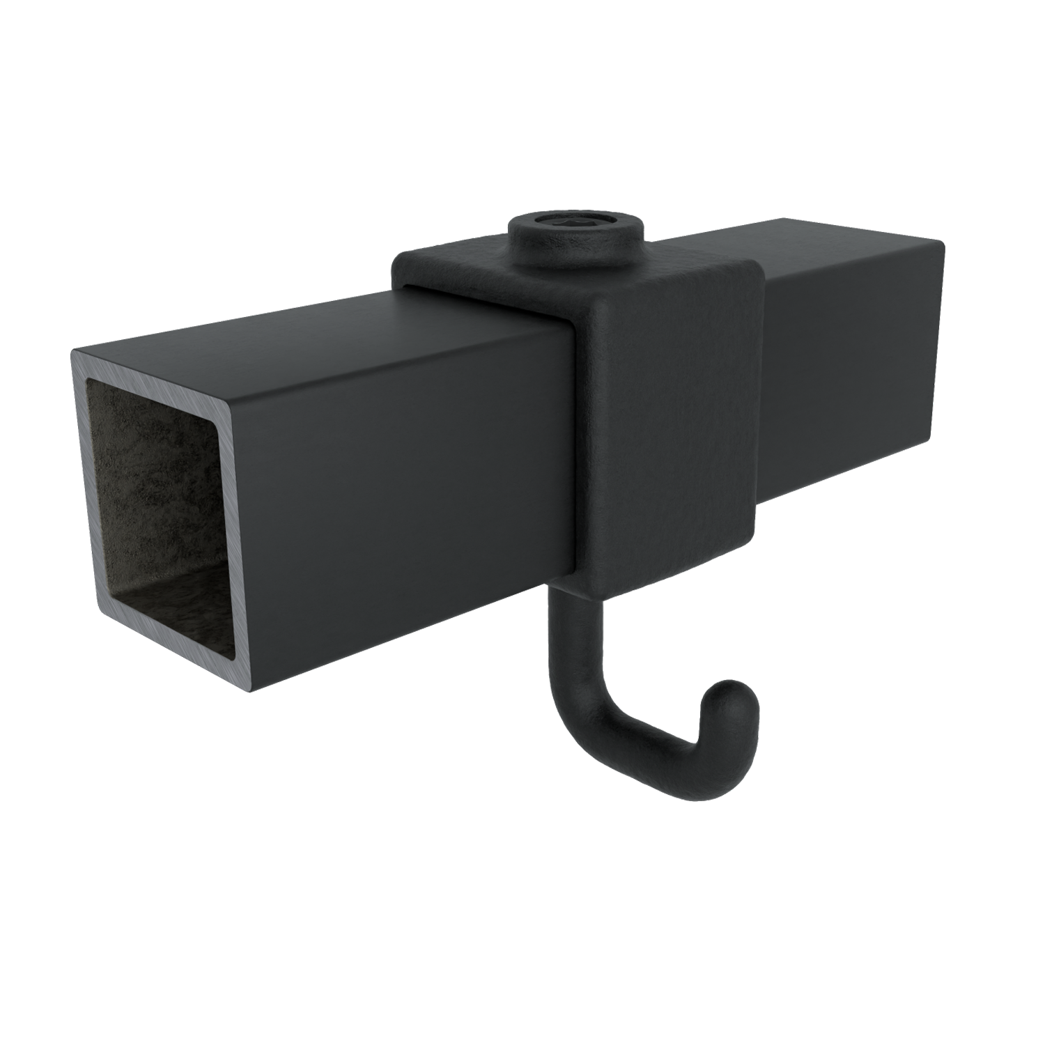 Kleiderhaken schwarz 40 mm quadratisch