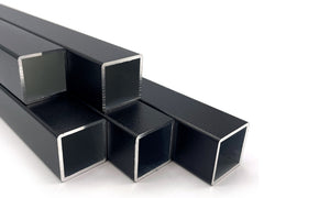 Aluminiumrohr Vierkant schwarz 25 mm