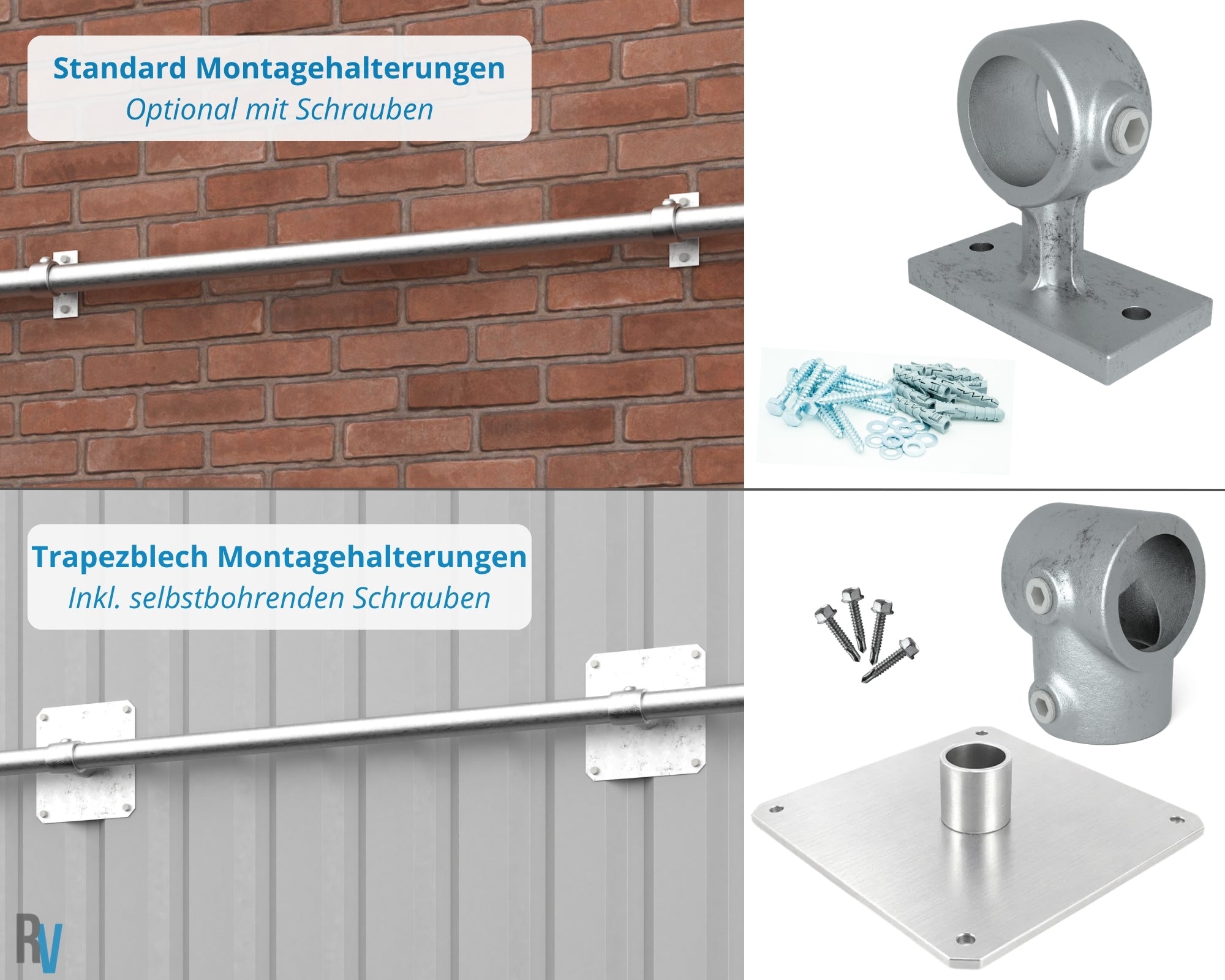 Bannerrahmen Wandmontage Silber