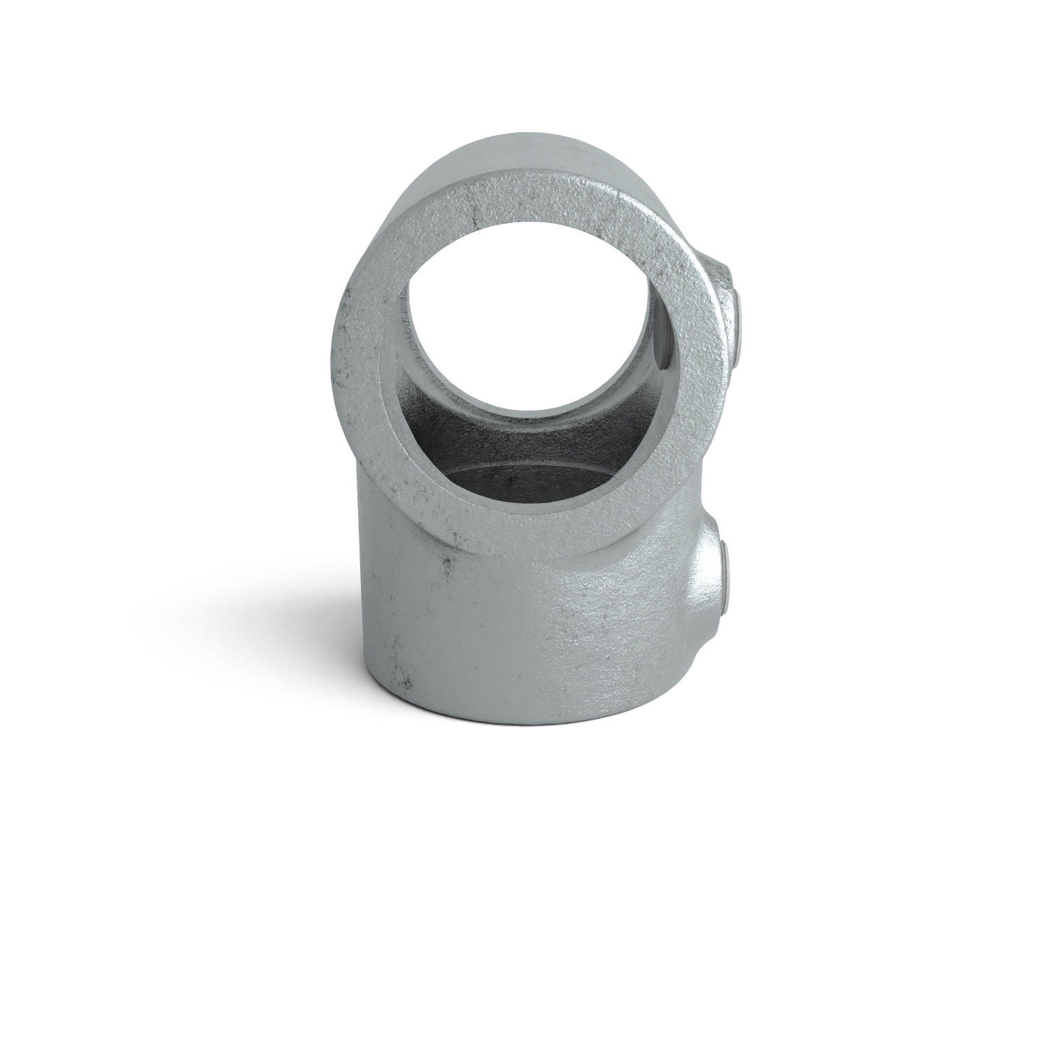 Rohrverbinder T-Stück kurz 42,4 mm - Seitenansicht Rohrverbinder (Rohr-verbinder.de)