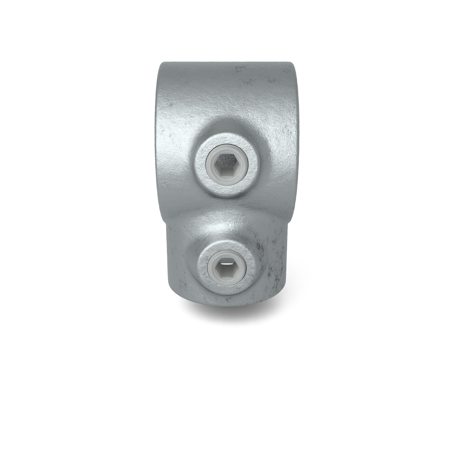 Rohrverbinder T-Stück kurz Kombinationsmaß 42,4 mm - 48,3 mm - Vorderansicht Rohrverbinder (Rohr-verbinder.de)