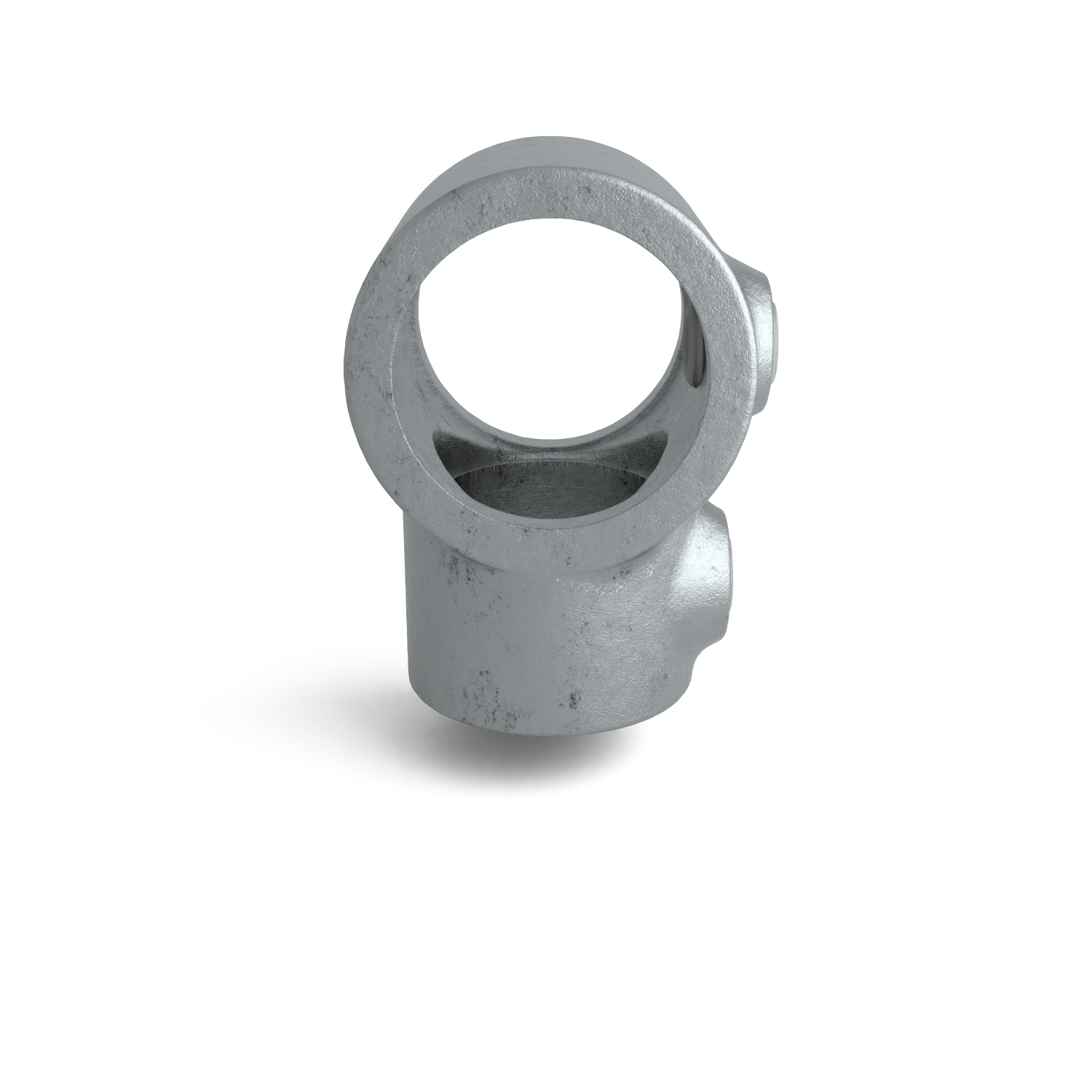 Rohrverbinder T-Stück kurz Kombinationsmaß 48,3 mm - 42,4 mm - Seitenansicht Rohrverbinder (Rohr-verbinder.de)