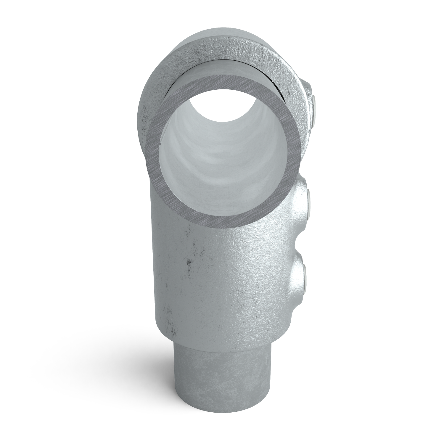 Rohrverbinder T-Stück kurz - lang 42,4 mm - Seitenansicht mit Rohren (Rohr-verbinder.de)