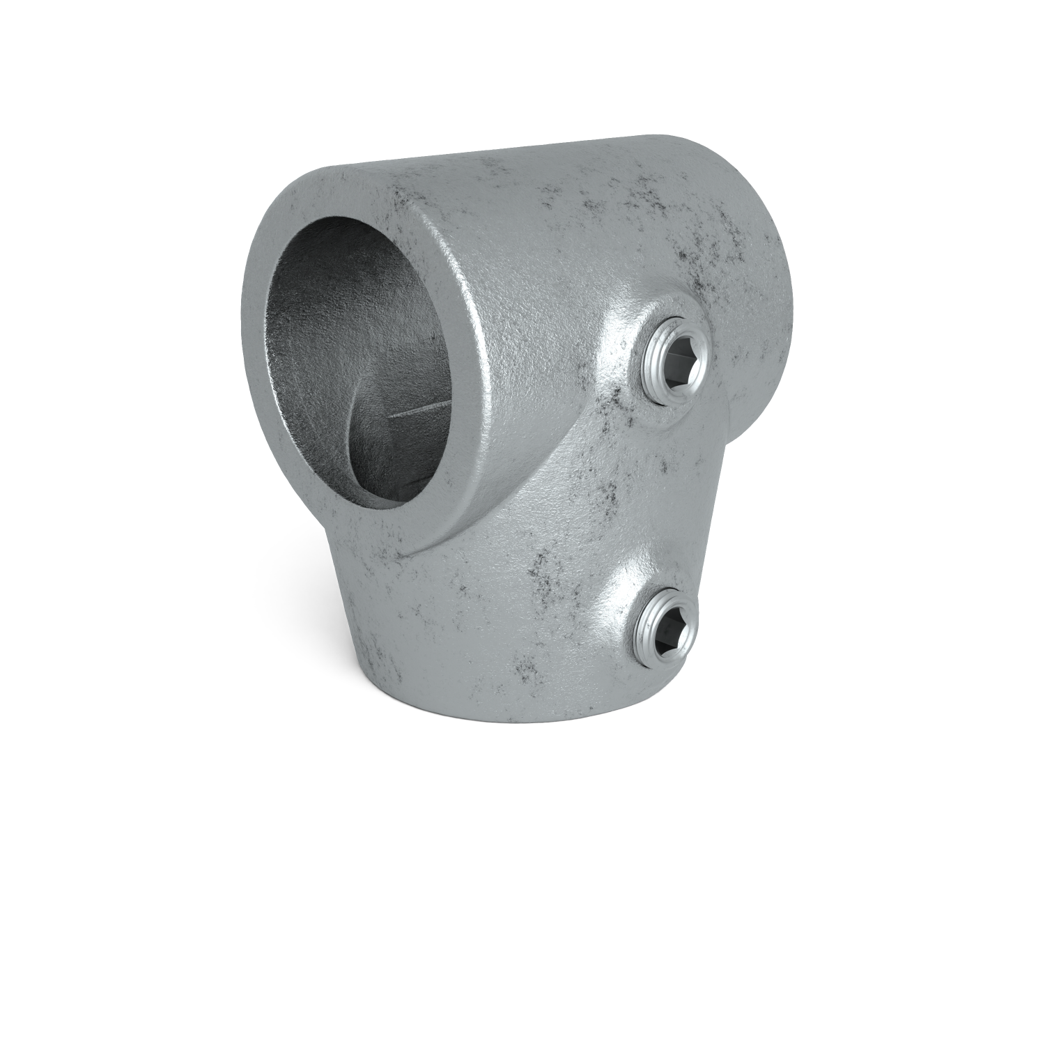 Rohrverbinder T-Stück kurz ±11º 42,4 mm - Schrägansicht Rohrverbinder (Rohr-verbinder.de)