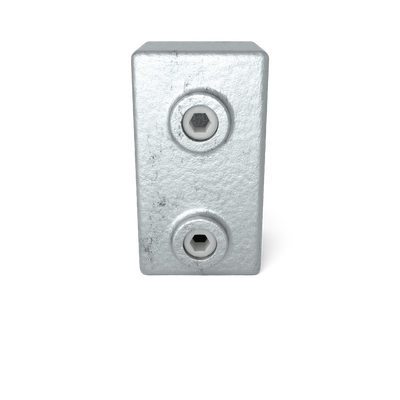 Rohrverbinder T-Stück kurz 40 mm quadratisch - Vorderansicht Rohrverbinder (Rohr-verbinder.de)