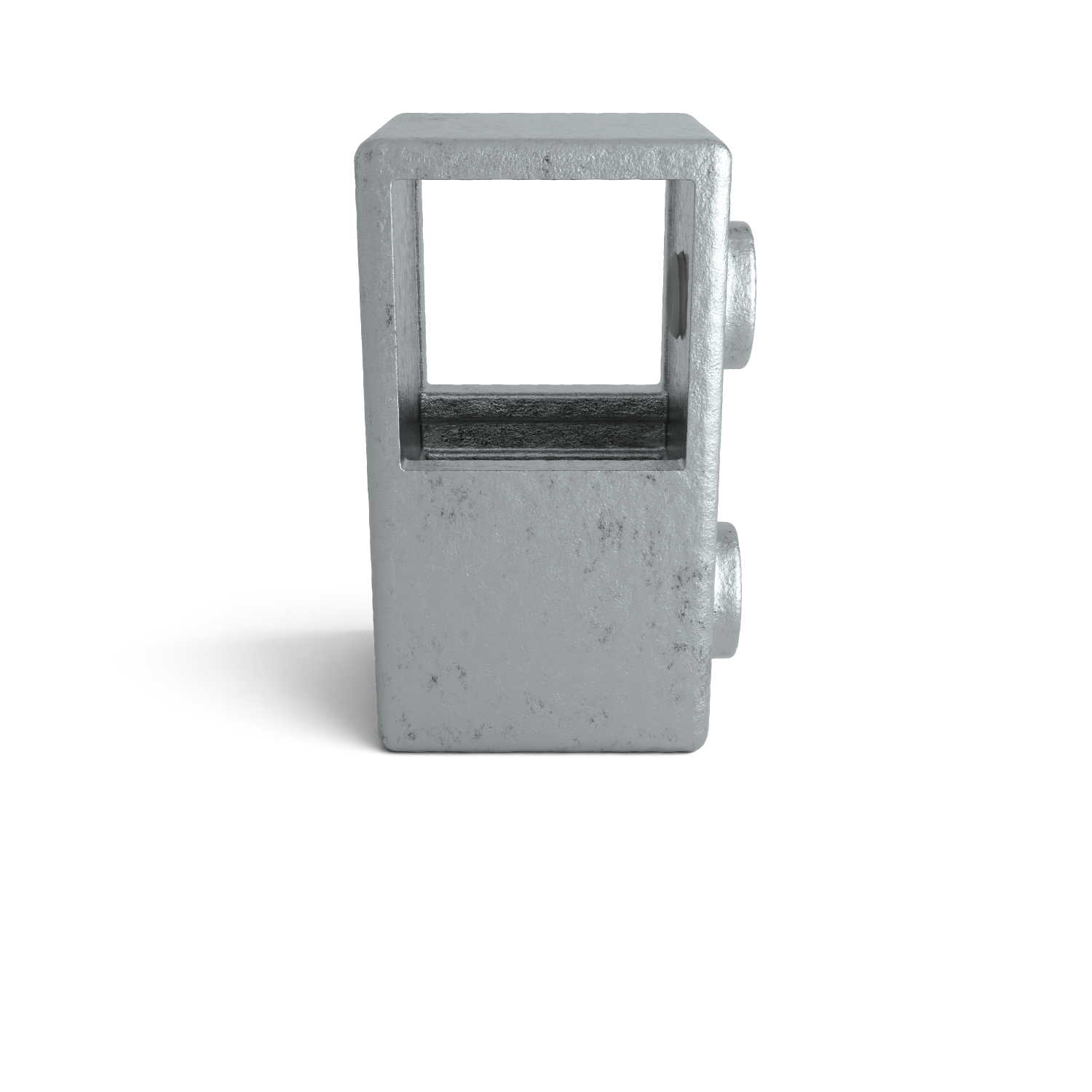 Rohrverbinder T-Stück kurz 40 mm quadratisch - Seitenansicht Rohrverbinder (Rohr-verbinder.de)