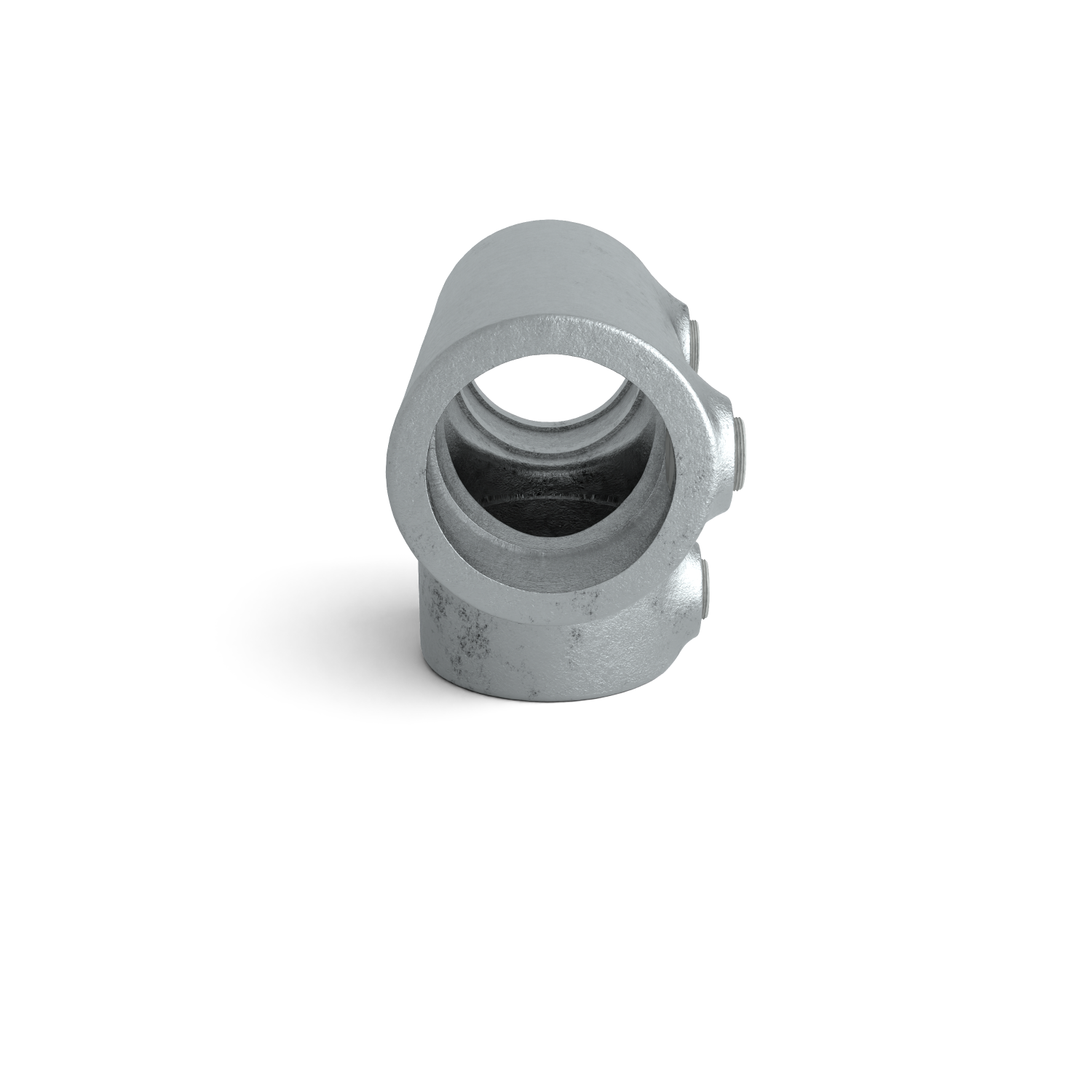 Rohrverbinder T-Stück lang 42,4 mm - Seitenansicht Rohrverbinder (Rohr-verbinder.de)