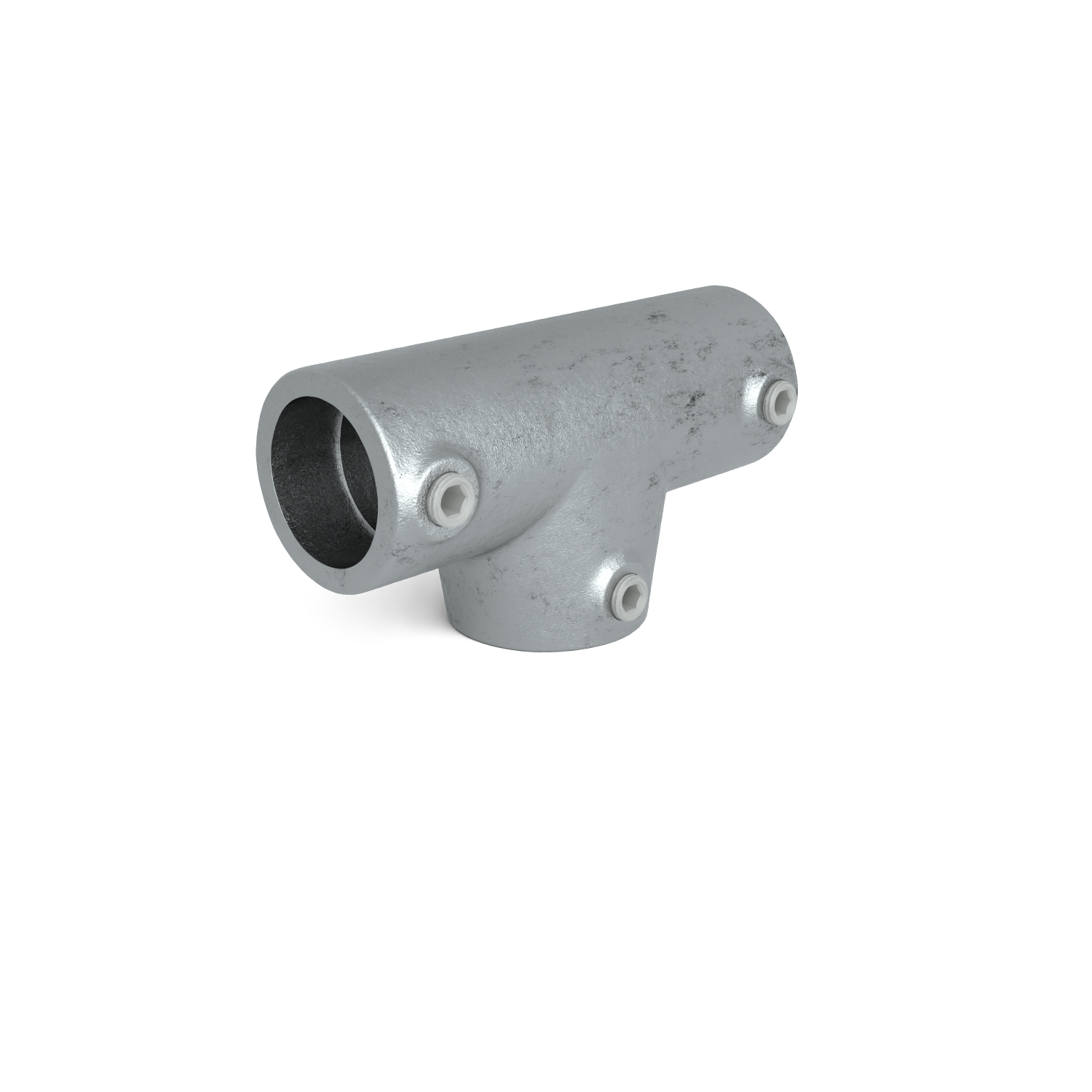 Rohrverbinder T-Stück lang ±11º 48,3 mm - Schrägansicht Rohrverbinder (Rohr-verbinder.de)