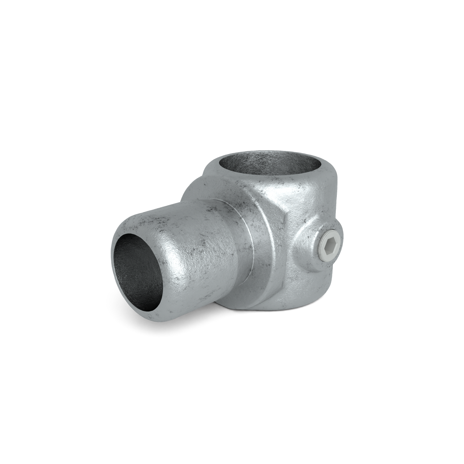 Rohrverbinder T-Stück innenseitig drehbar 33,7 mm - Schrägansicht Rohrverbinder (Rohr-verbinder.de)
