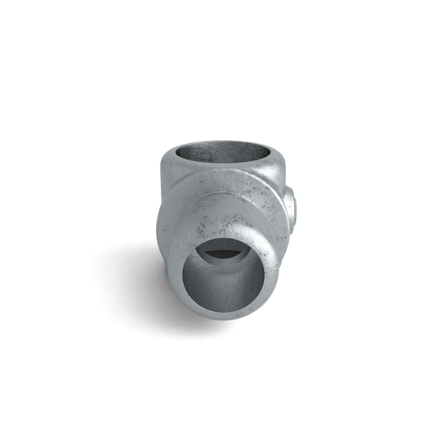 Rohrverbinder T-Stück innenseitig drehbar 33,7 mm - Seitenansicht Rohrverbinder (Rohr-verbinder.de)