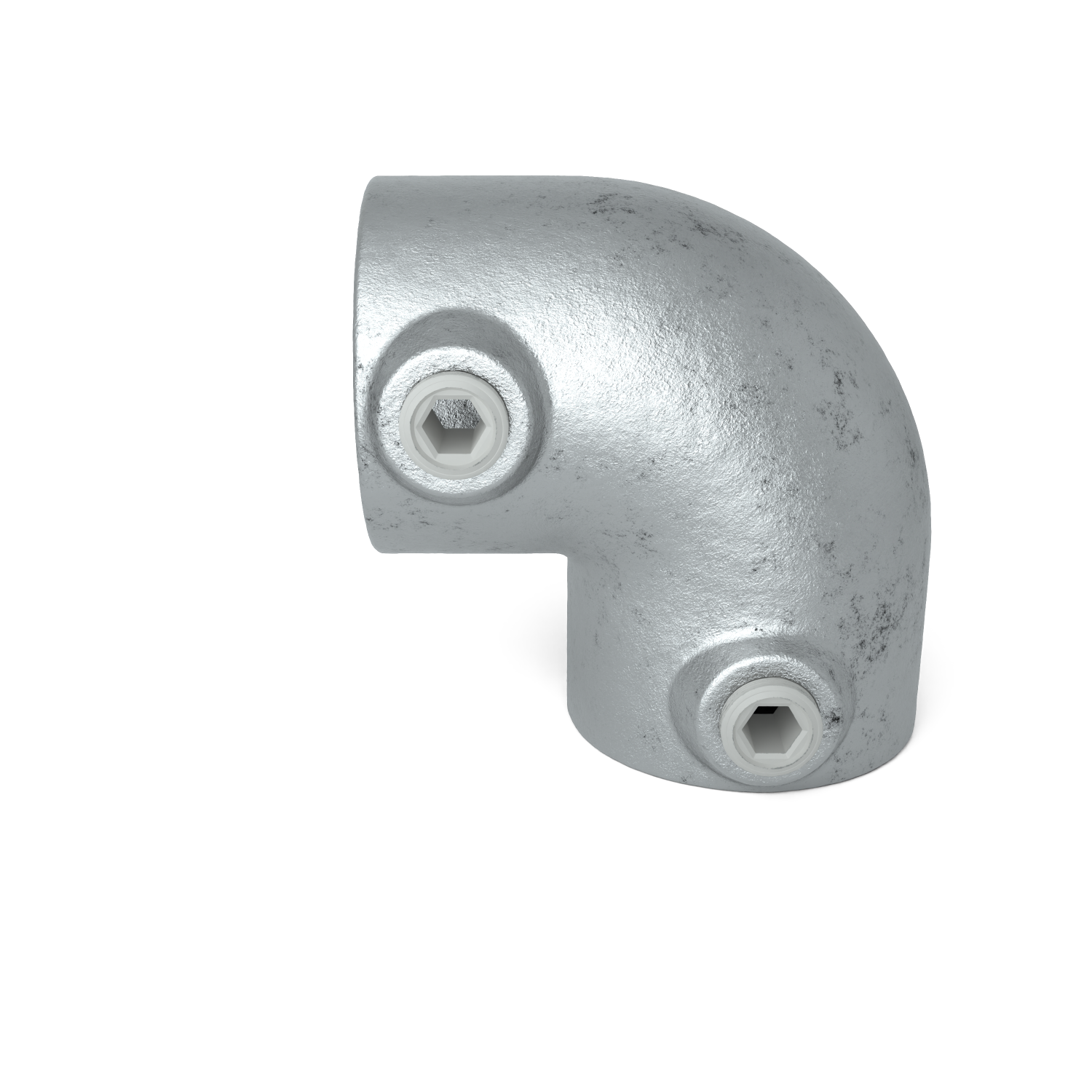 Rohrverbinder Bogen 90º 48,3 mm - Vorderansicht Rohrverbinder (Rohr-verbinder.de)