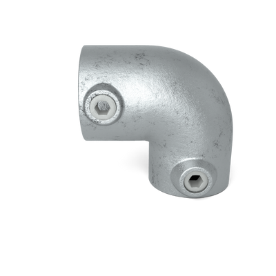 Rohrverbinder Bogen 90º Kombinationsmaß 48,3 mm - 42,4 mm - Vorderansicht Rohrverbinder (Rohr-verbinder.de)