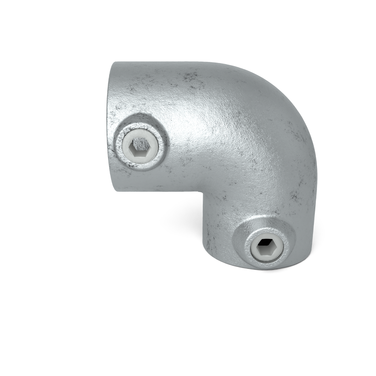 Rohrverbinder Bogen 90º Kombinationsmaß 48,3 mm - 42,4 mm - Vorderansicht Rohrverbinder (Rohr-verbinder.de)