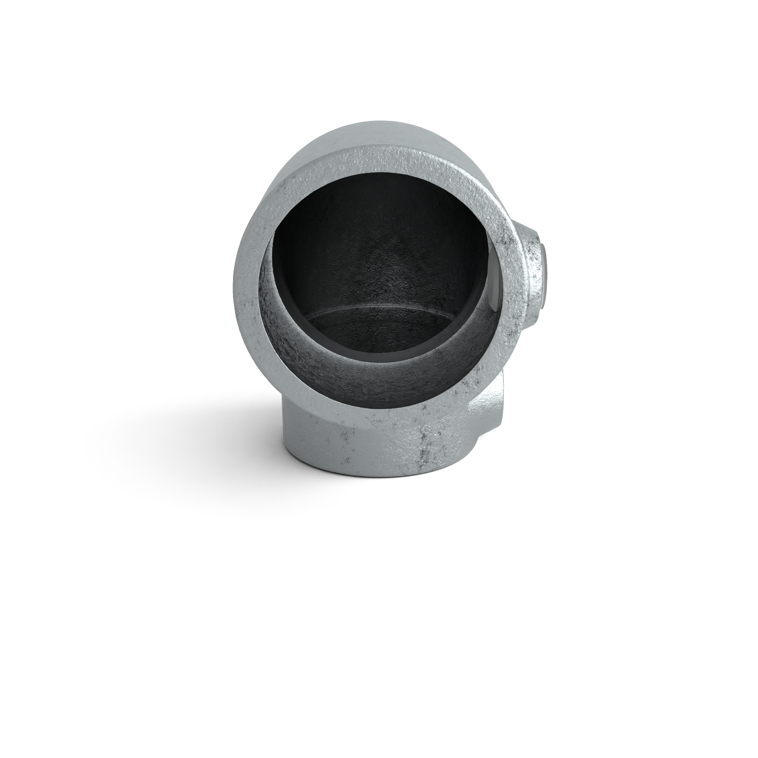 Rohrverbinder Bogen 90º Kombinationsmaß 48,3 mm - 42,4 mm - Seitenansicht Rohrverbinder (Rohr-verbinder.de)