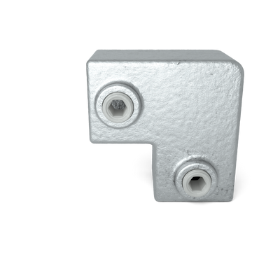 Rohrverbinder Bogen 90º 25 mm quadratisch - Vorderansicht Rohrverbinder (Rohr-verbinder.de)