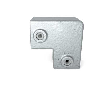 Rohrverbinder Bogen 90º 40 mm quadratisch - Vorderansicht Rohrverbinder (Rohr-verbinder.de)