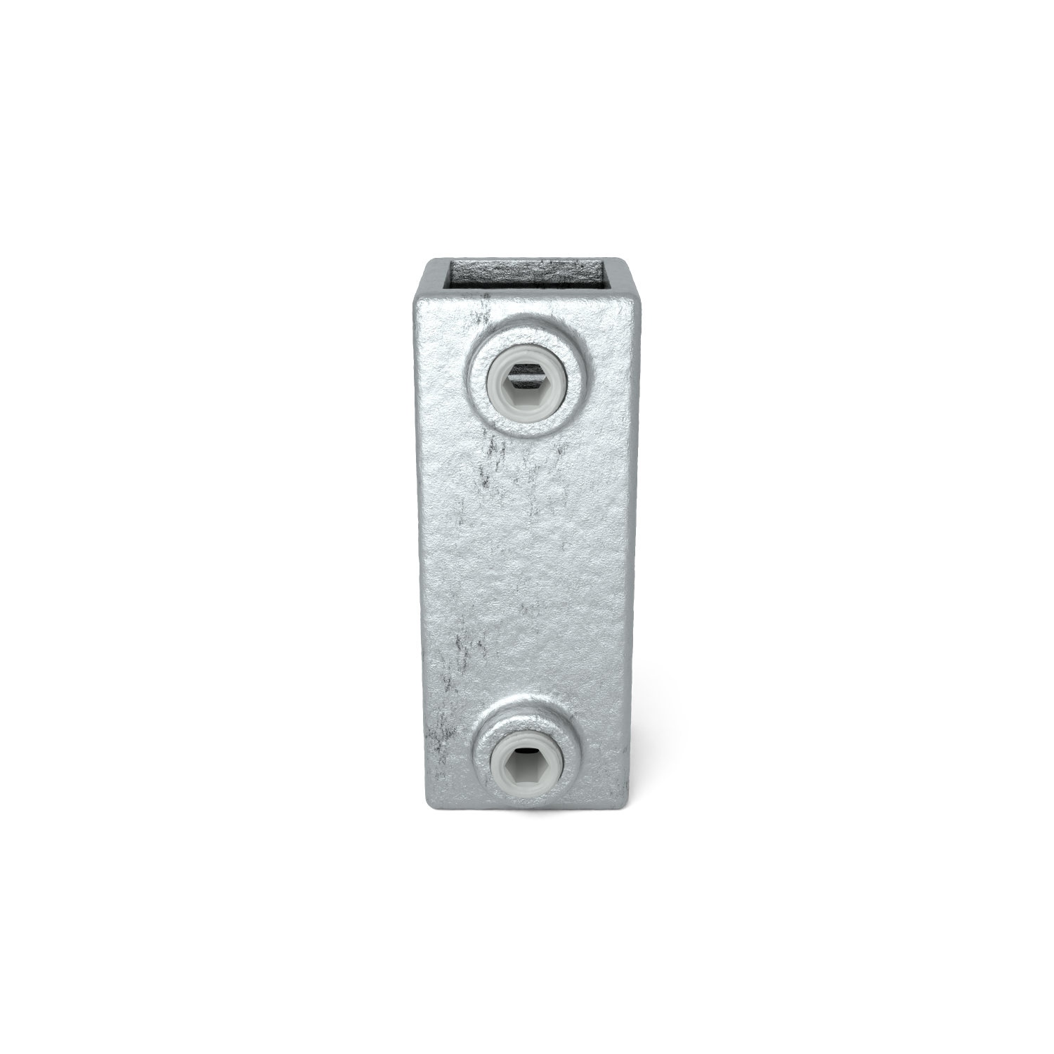 Rohrverbinder Verlängerungsstück 25 mm quadratisch - Vorderansicht Rohrverbinder (Rohr-verbinder.de)