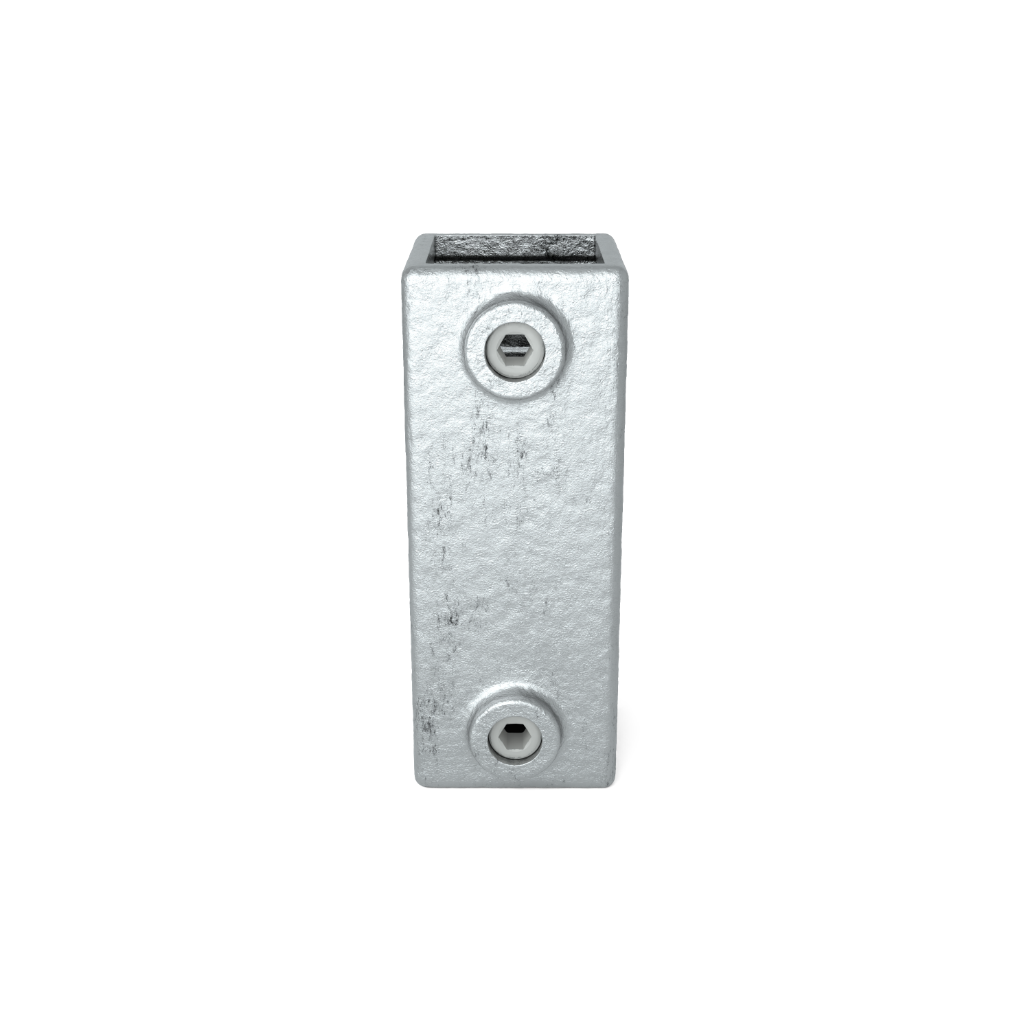 Rohrverbinder Verlängerungsstück 40 mm quadratisch - Vorderansicht Rohrverbinder (Rohr-verbinder.de)
