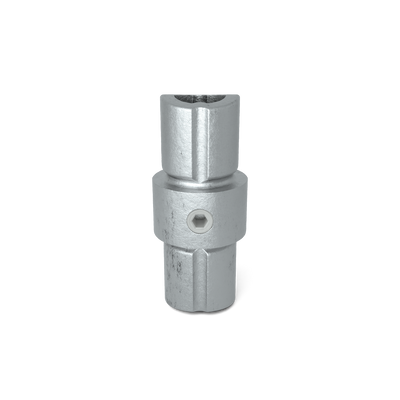 Rohrverbinder Verbindungsstück innen 26,9 mm - Vorderansicht Rohrverbinder (Rohr-verbinder.de)