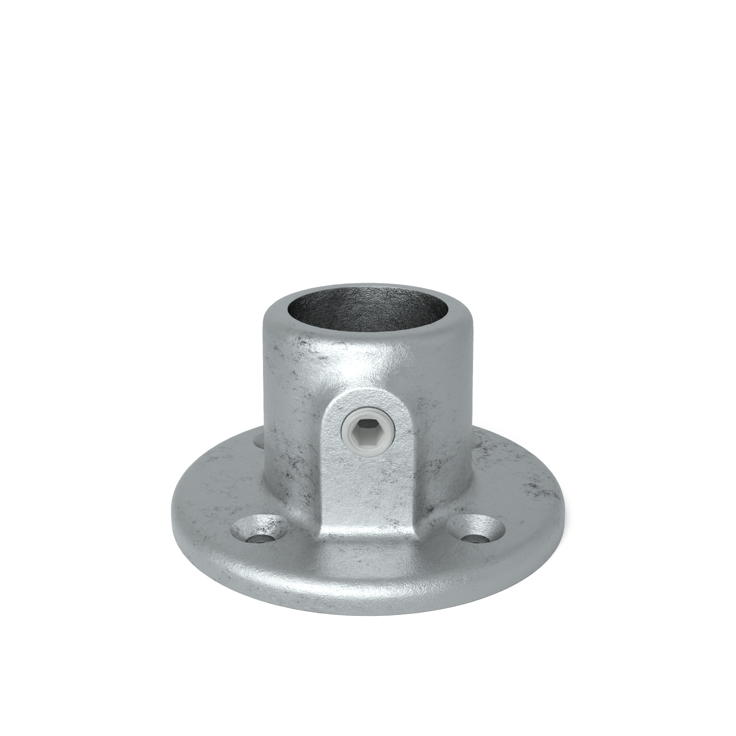 Rohrverbinder Fußplatte rund 26,9 mm - Vorderansicht Rohrverbinder (Rohr-verbinder.de)