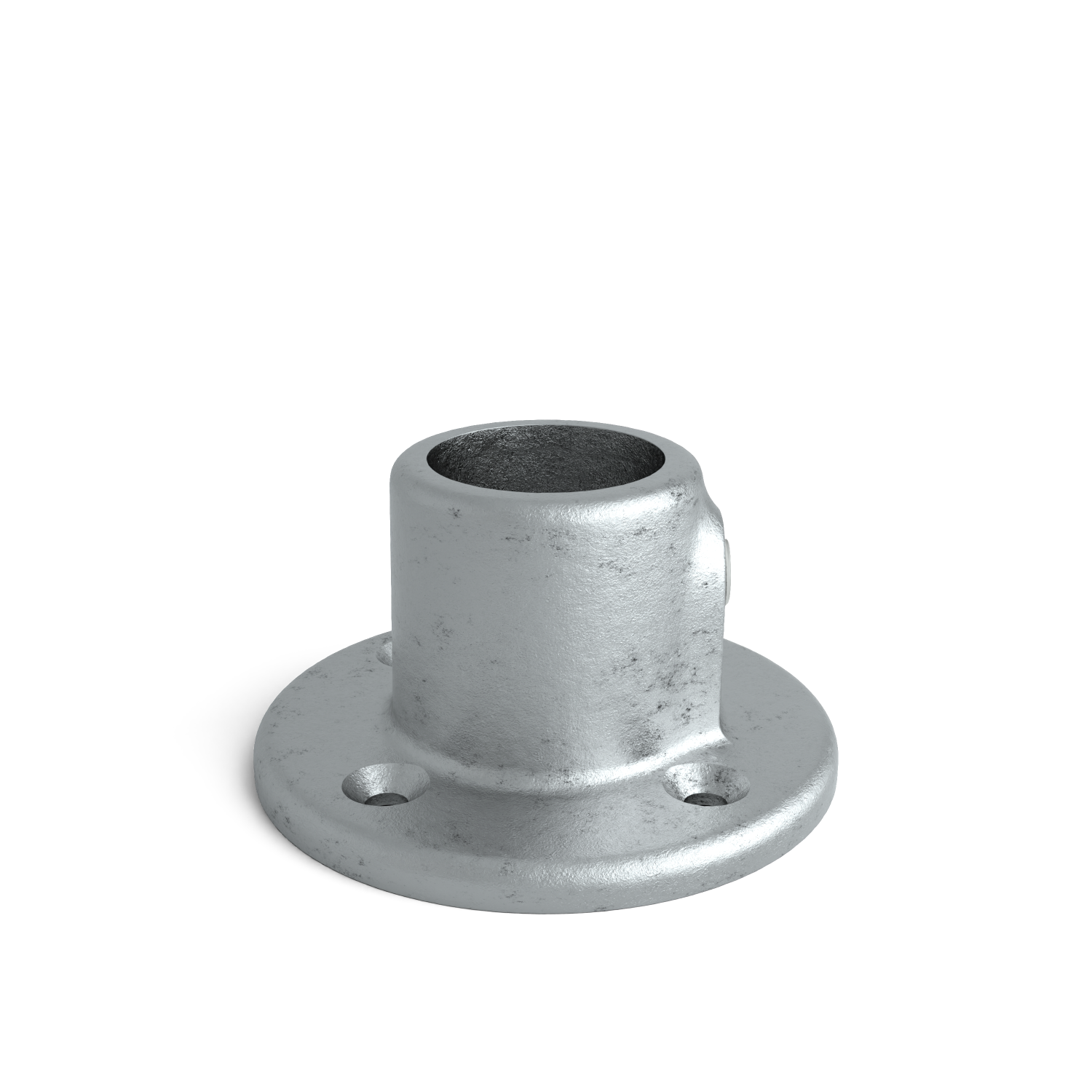 Rohrverbinder Fußplatte rund 26,9 mm - Seitenansicht Rohrverbinder (Rohr-verbinder.de)