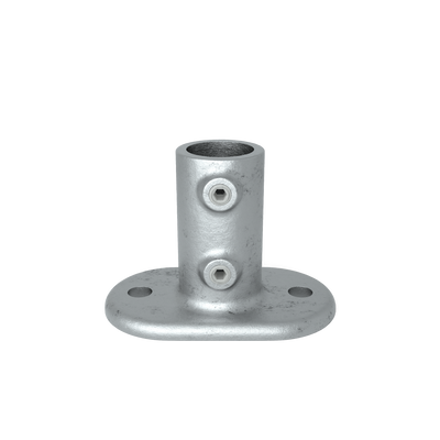 Rohrverbinder Fußplatte oval 26,9 mm - Vorderansicht Rohrverbinder (Rohr-verbinder.de)