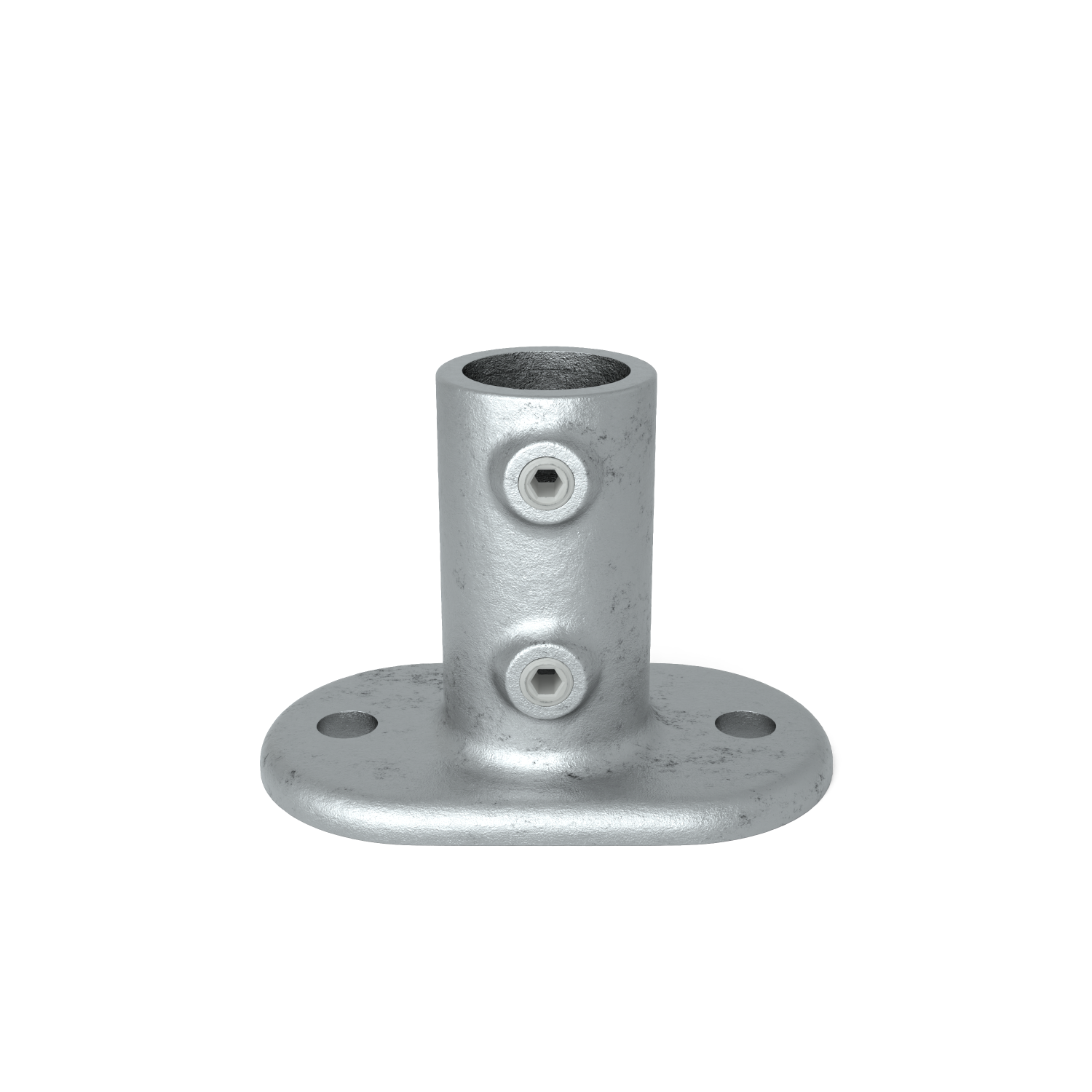 Rohrverbinder Fußplatte oval 26,9 mm - Vorderansicht Rohrverbinder (Rohr-verbinder.de)