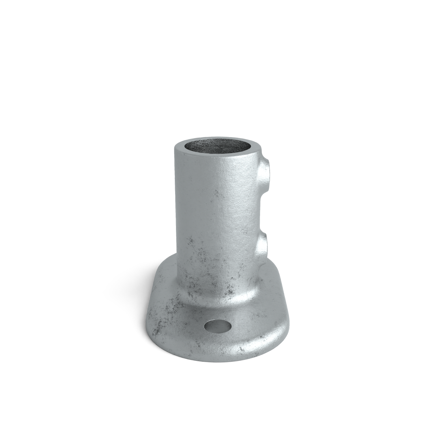 Rohrverbinder Fußplatte oval 26,9 mm - Seitenansicht Rohrverbinder (Rohr-verbinder.de)