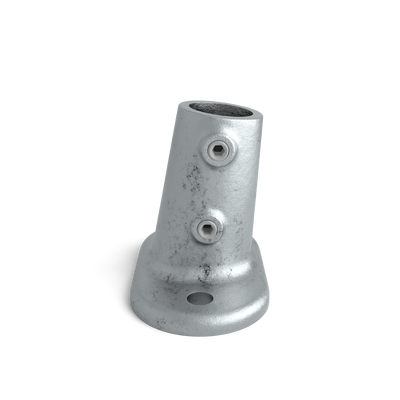 Rohrverbinder Fußplatte oval ±11º 33,7 mm - Vorderansicht Rohrverbinder (Rohr-verbinder.de)