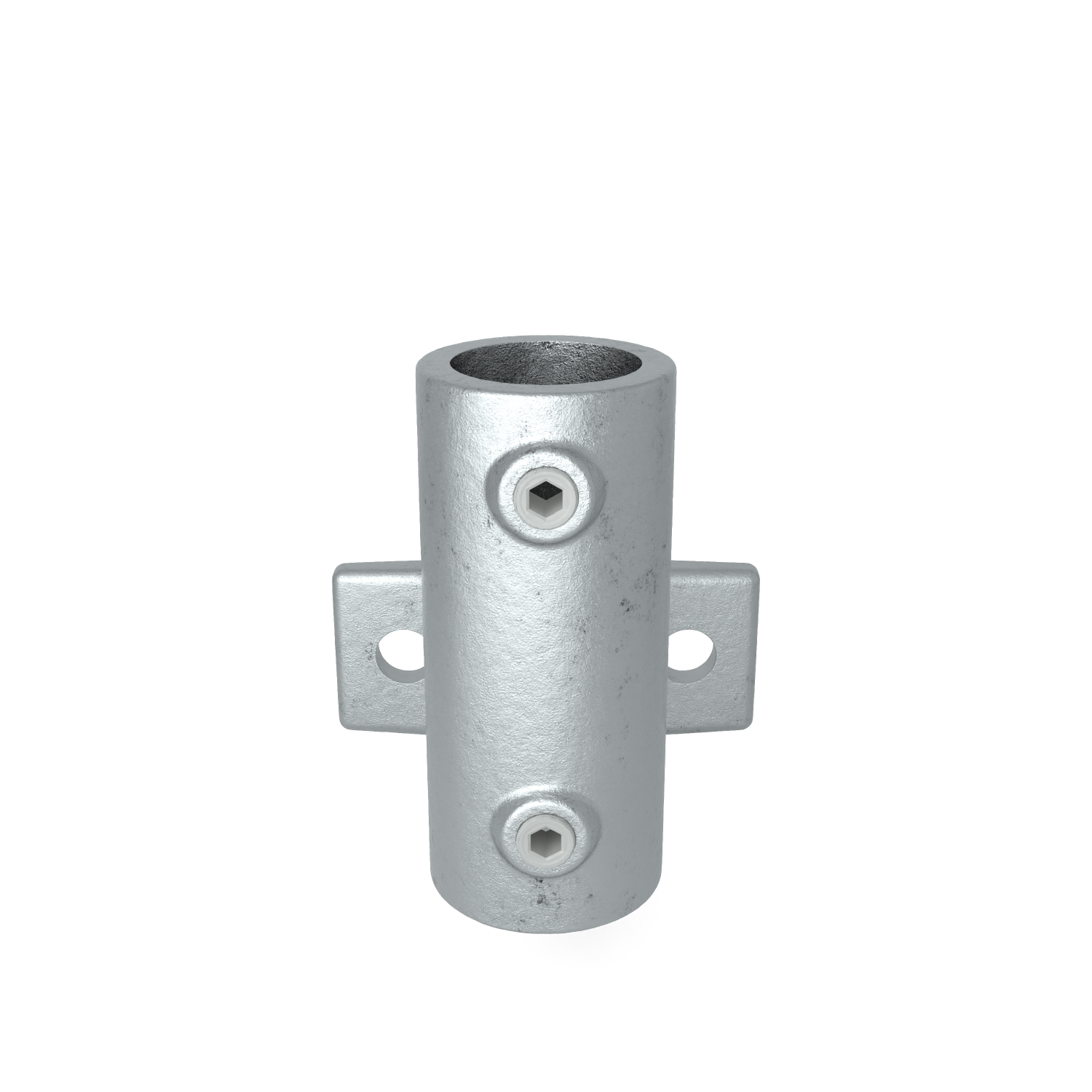 Rohrverbinder Wandhalter horizontal 33,7 mm - Schrägansicht Rohrverbinder (Rohr-verbinder.de)