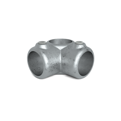 Rohrverbinder Eckstück 90º 21,3 mm - Vorderansicht Rohrverbinder (Rohr-verbinder.de)