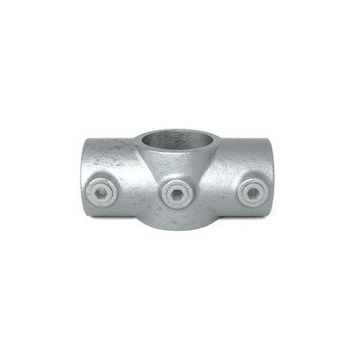 Rohrverbinder Kreuzstück in 1 Ebene Kombinationsmaß 48,3 mm - 42,4 mm - Vorderansicht Rohrverbinder (Rohr-verbinder.de)