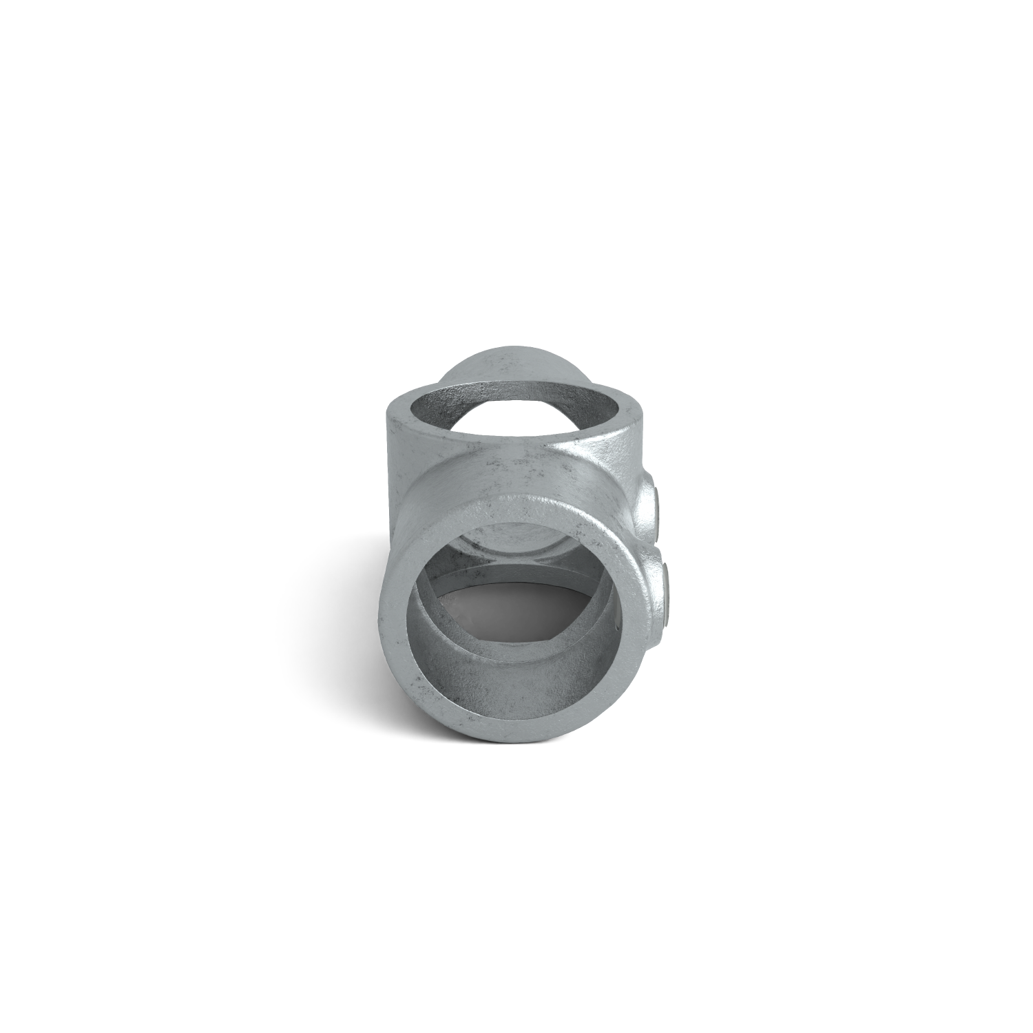 Rohrverbinder Kreuzstück in 1 Ebene Kombinationsmaß 48,3 mm - 42,4 mm - Seitenansicht Rohrverbinder (Rohr-verbinder.de)