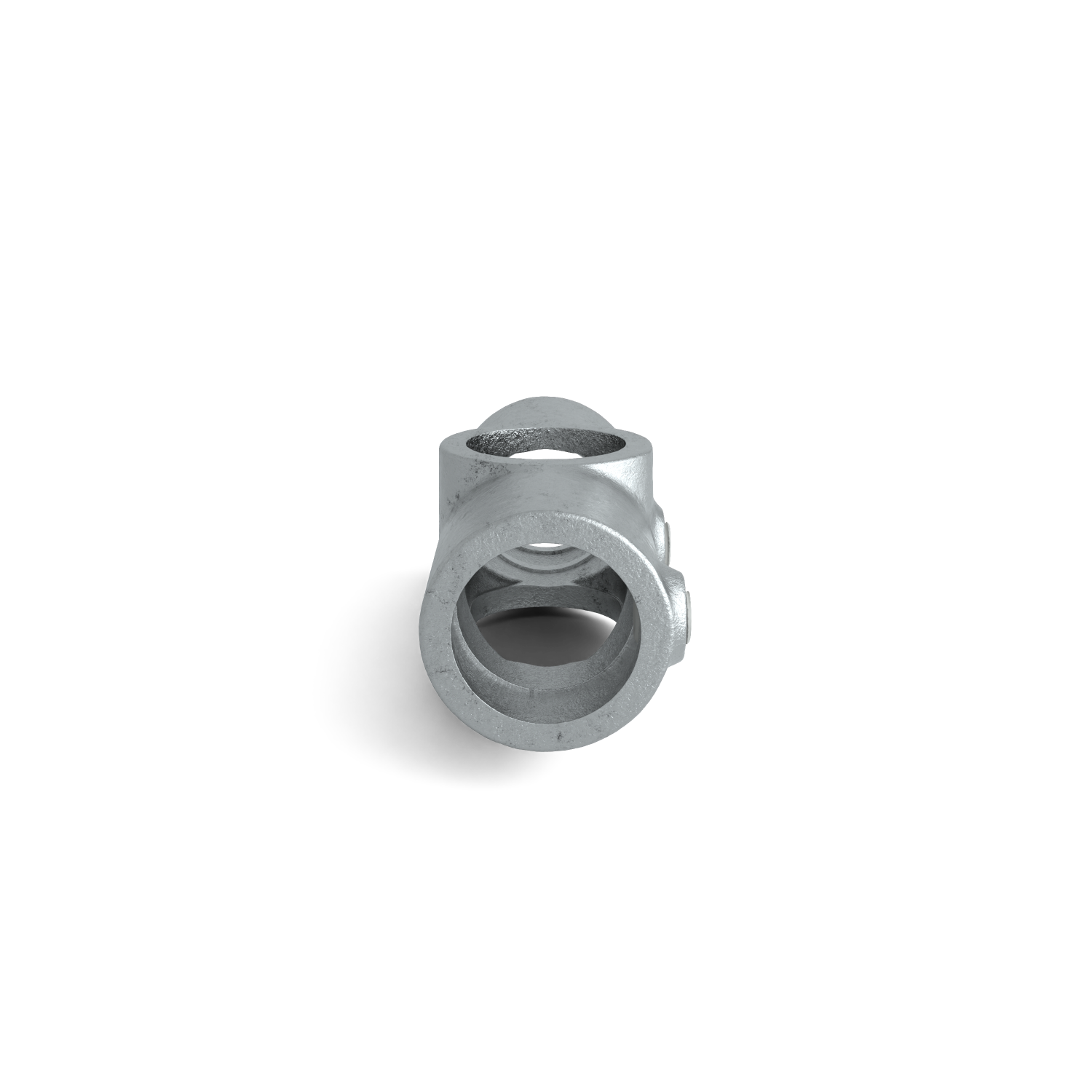 Rohrverbinder Kreuzstück in 1 Ebene 0 – 11º 42,4 mm - Seitenansicht Rohrverbinder (Rohr-verbinder.de)
