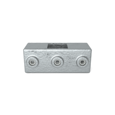 Rohrverbinder Kreuzstück in 1 Ebene 40 mm quadratisch - Vorderansicht Rohrverbinder (Rohr-verbinder.de)