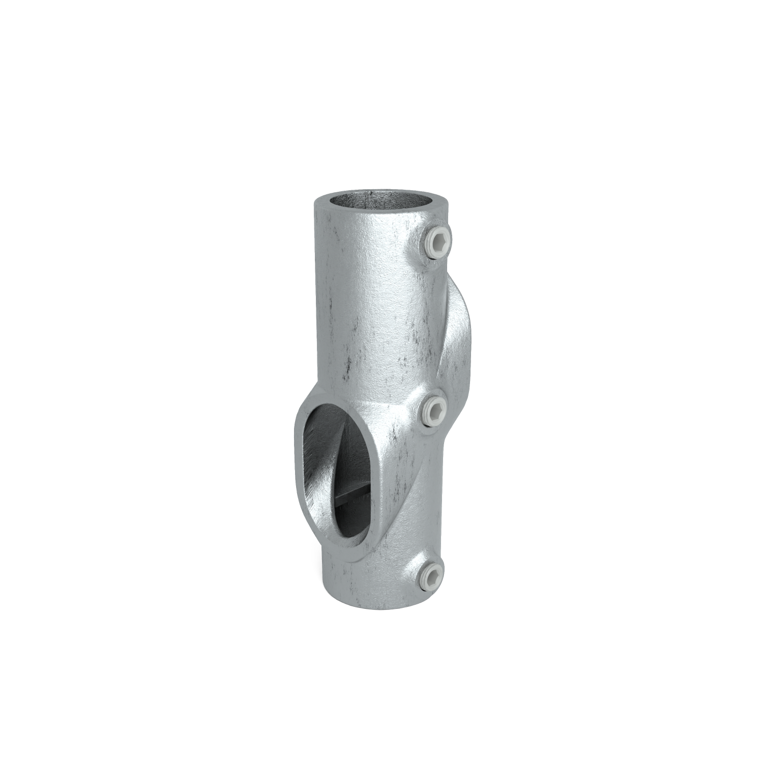 Rohrverbinder Kreuzstück 30-45º 48,3 mm - Schrägansicht Rohrverbinder (Rohr-verbinder.de)