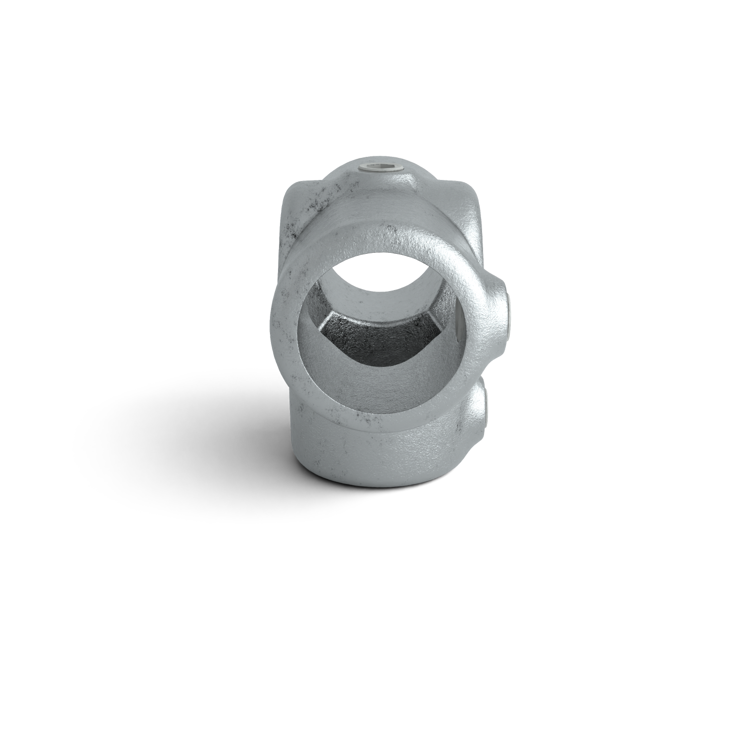 Rohrverbinder T-Stück für Stützrohr 60,3 mm - Seitenansicht Rohrverbinder (Rohr-verbinder.de)