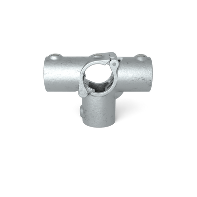 Rohrverbinder T-Stück für Stützrohr offen klappbar 48,3 mm - Vorderansicht Rohrverbinder (Rohr-verbinder.de)