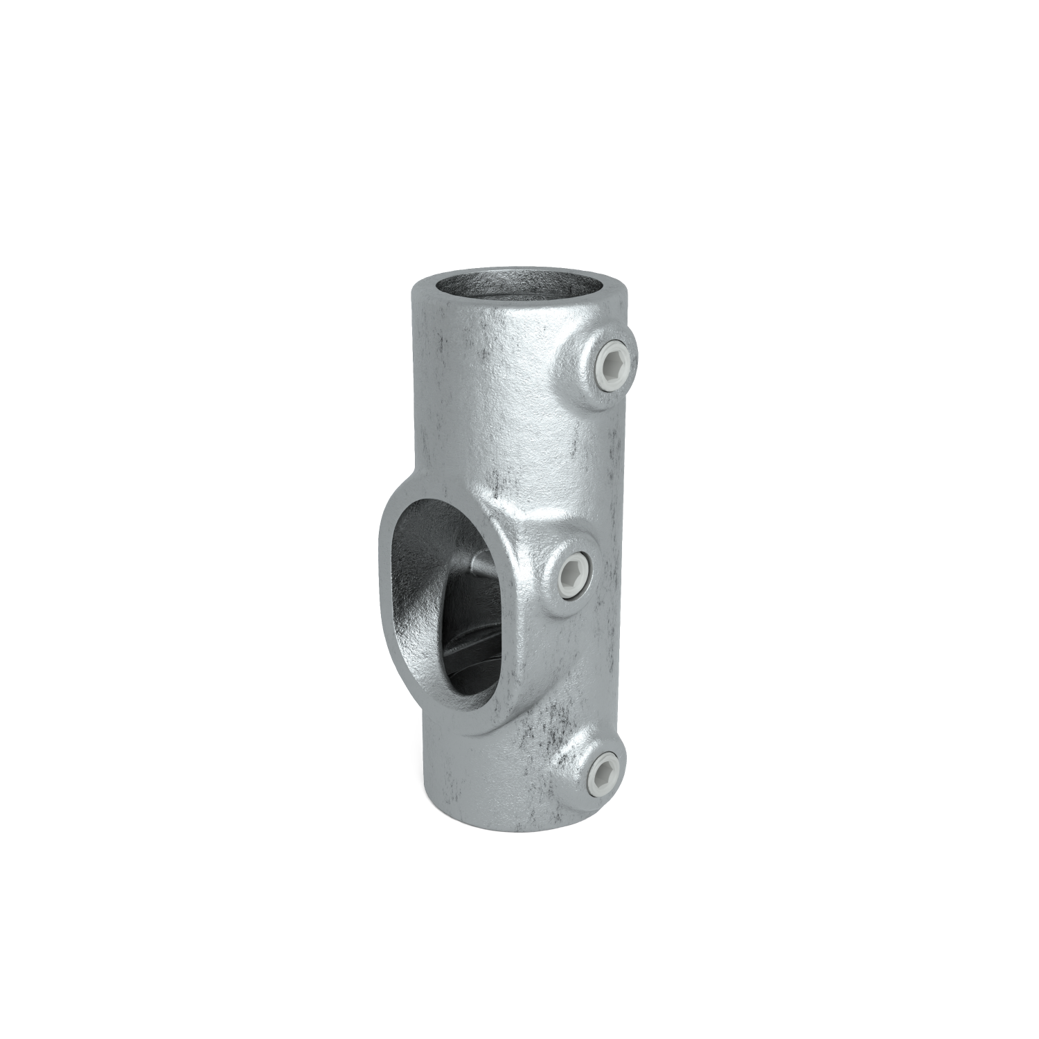 Rohrverbinder Handlaufbefestigung 30º - 45º 42,4 mm - Schrägansicht Rohrverbinder (Rohr-verbinder.de)