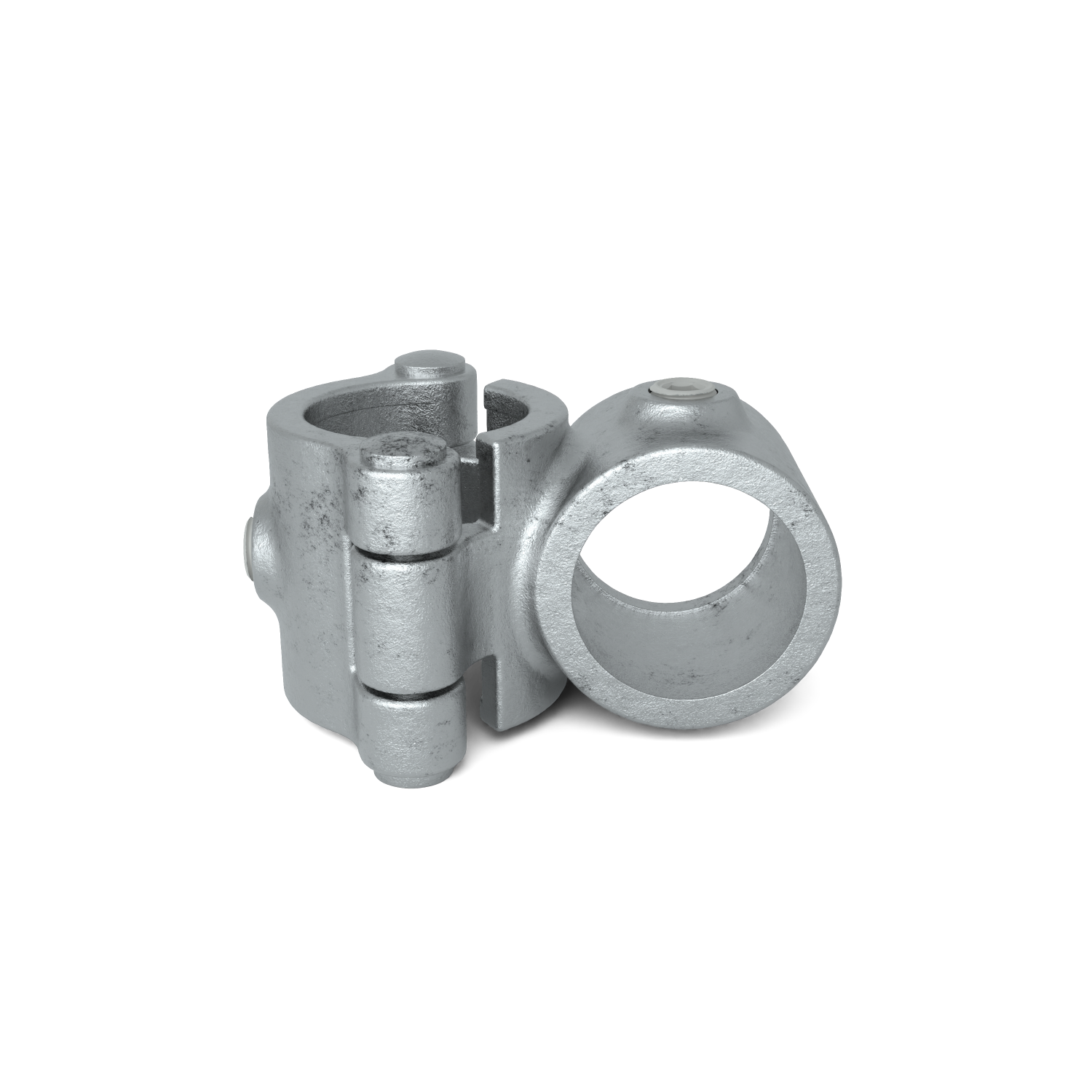 Rohrverbinder Kreuzstück 90º offen klappbar 48,3 mm - Vorderansicht Rohrverbinder (Rohr-verbinder.de)